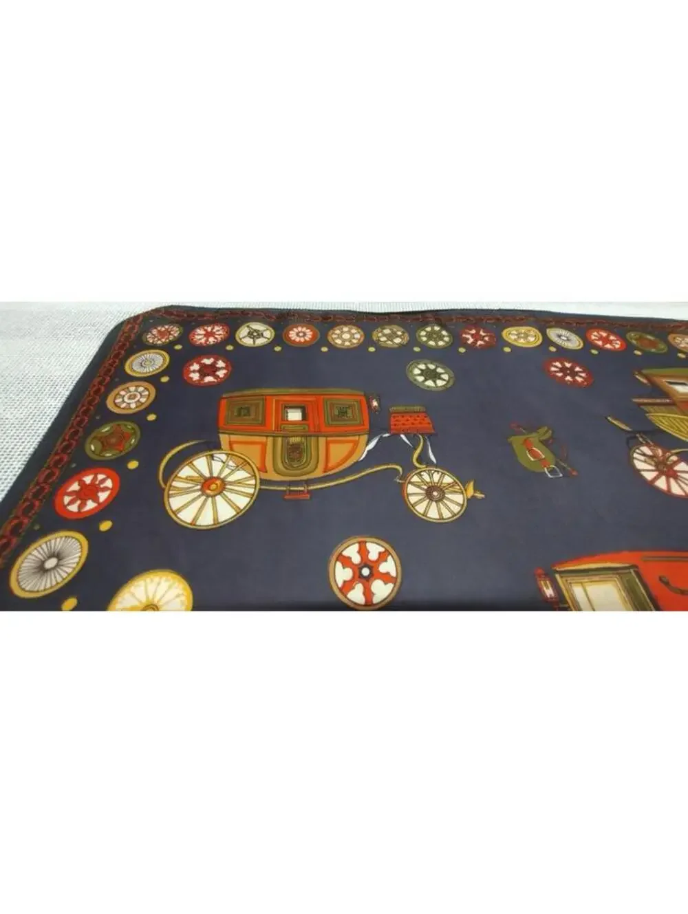 60s Lilly D'or Men's Scarf Carriages Acetate MCM Menswear Dandy Victorian Wheels
